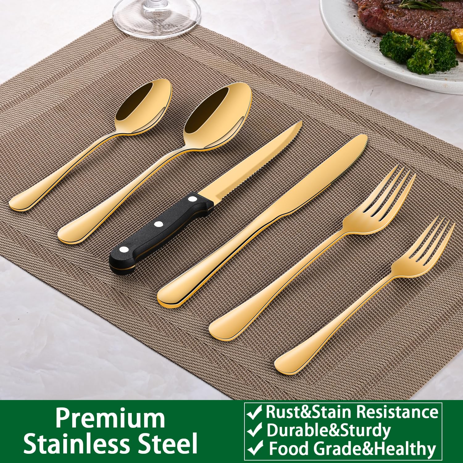 Dehov dinner forks and spoons with balanced weight for comfort.