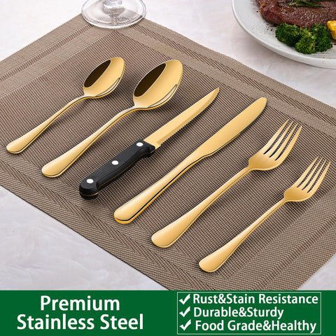 Dehov dinner forks and spoons with balanced weight for comfort.