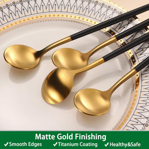 Dehov elegant solid-handle teaspoon offers comfortable grip for desserts.