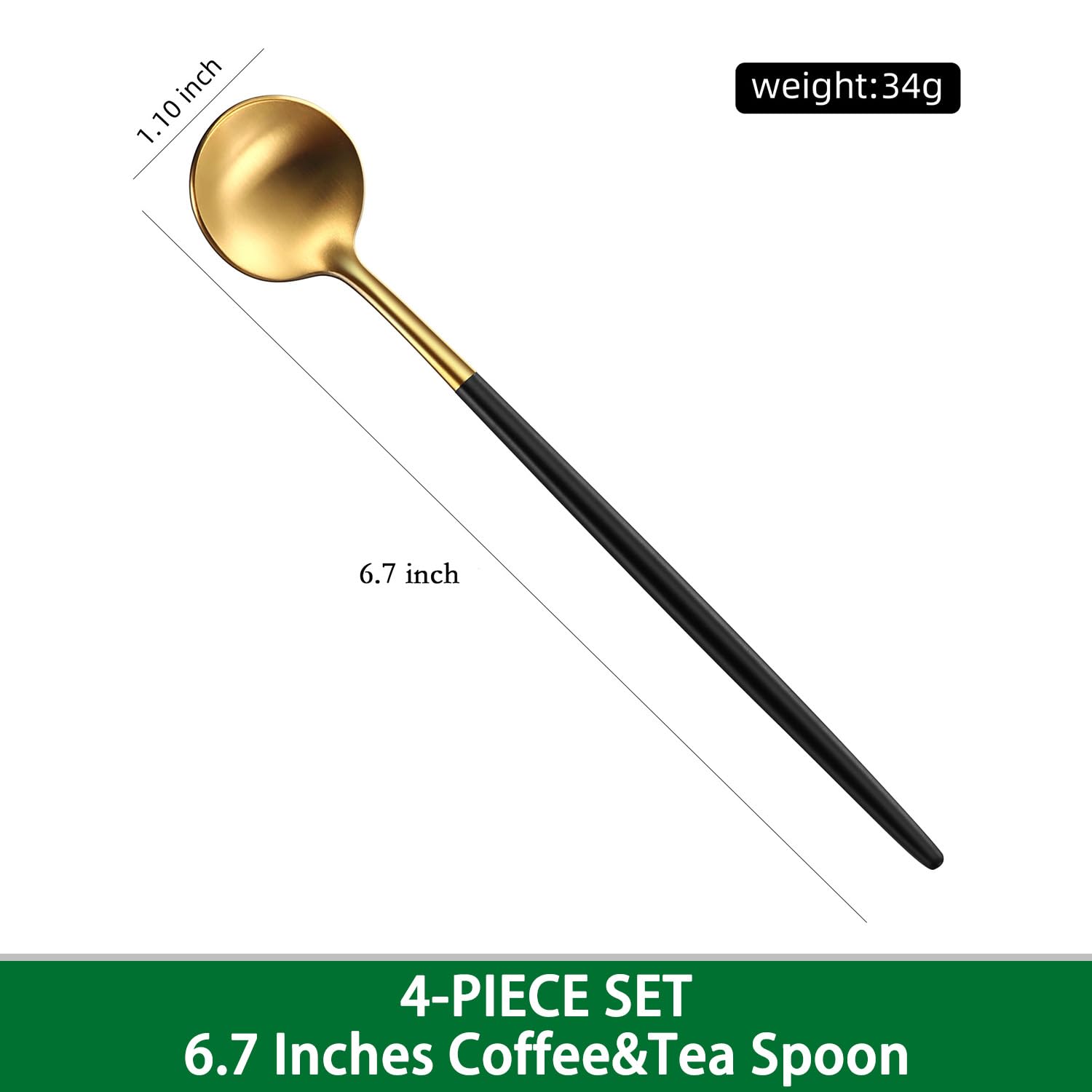 Dehov long-handle iced tea spoon in stainless steel 304 stays balanced.