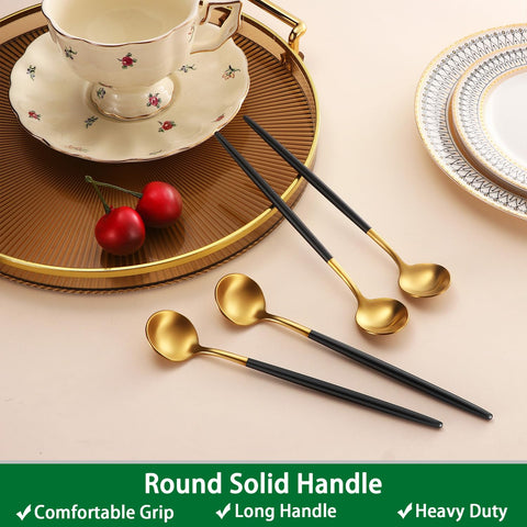 Dehov spoon with smooth edges provides effortless scooping.