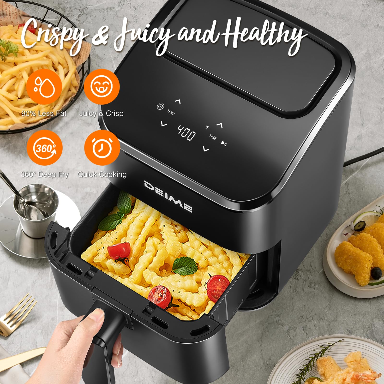 DEIME Air Fryer compact countertop design saves counter space
