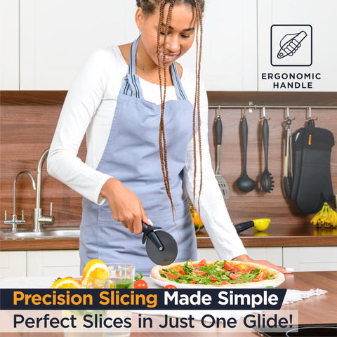 Deiss Lux ergonomic non-slip handle provides secure grip during fast cuts.