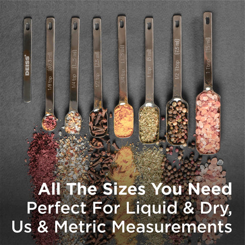 Deiss PRO long handles reach jar depths for easy scooping