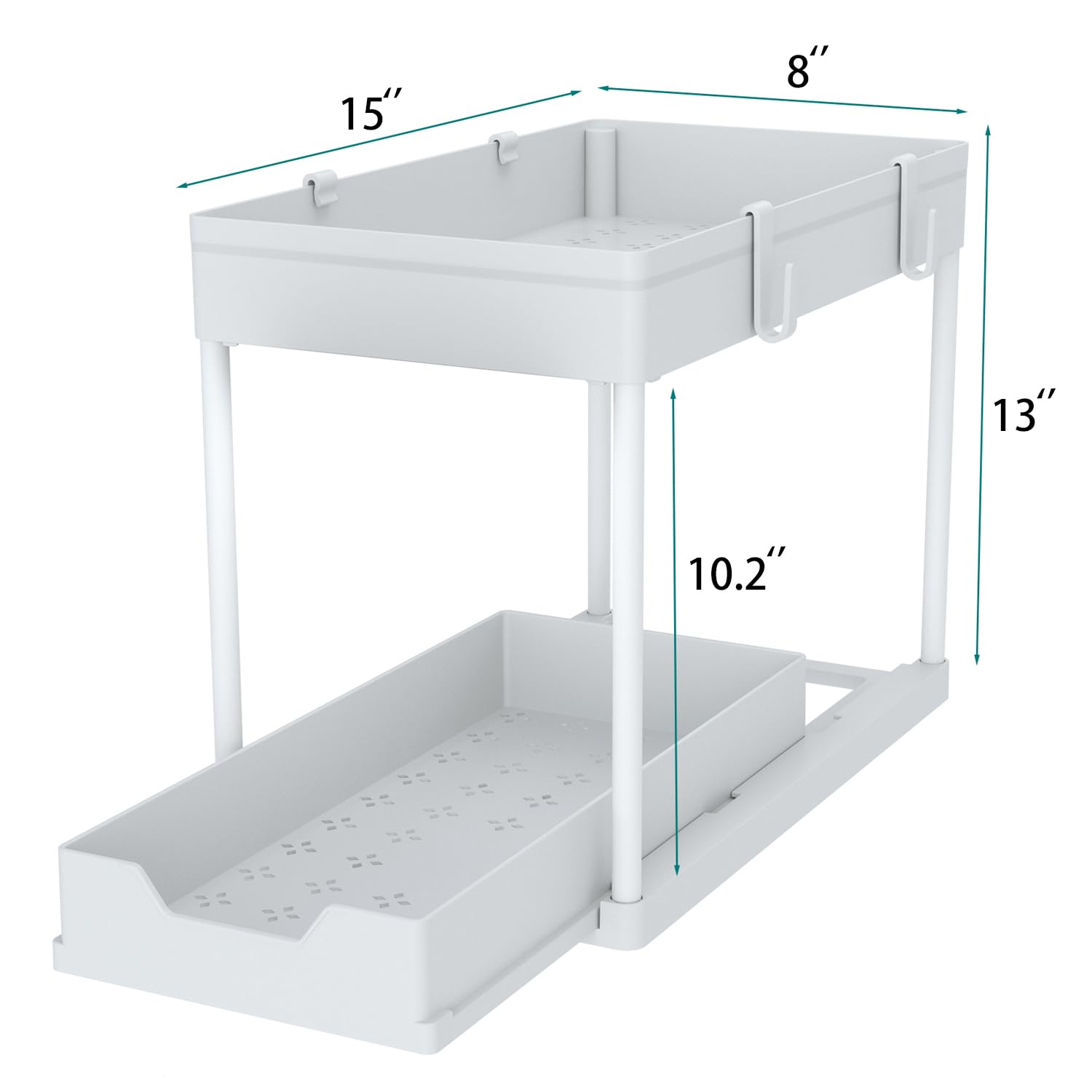 DEKAVA bottom drawer slides out for easy access to items under the sink.