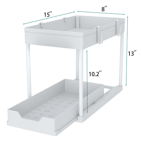 DEKAVA bottom drawer slides out for easy access to items under the sink.