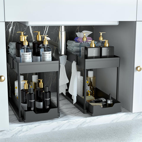 DEKAVA under-sink organizer with sliding drawer for easy access to essentials