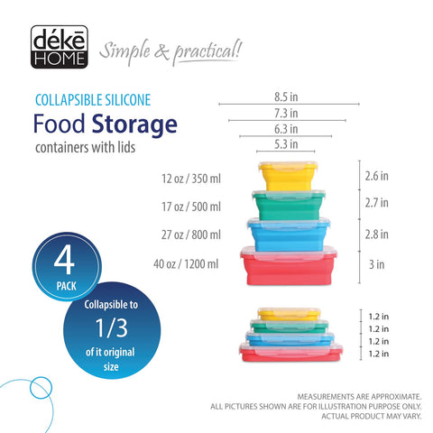 Deke Home collapsible lids with airtight seal prevent spills during transport