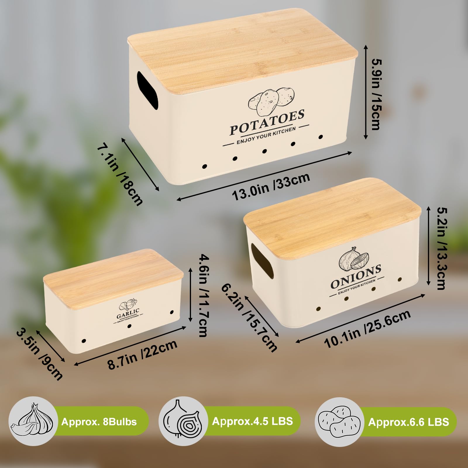 Dekosilave garlic storage container ensures airflow for freshness