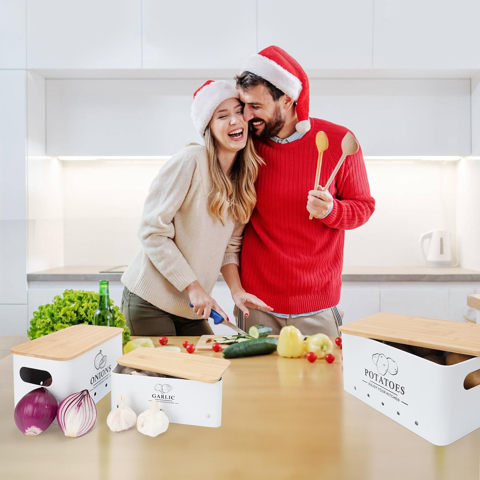 Dekosilave stackable design saves cabinet space while keeping vegetables organized.