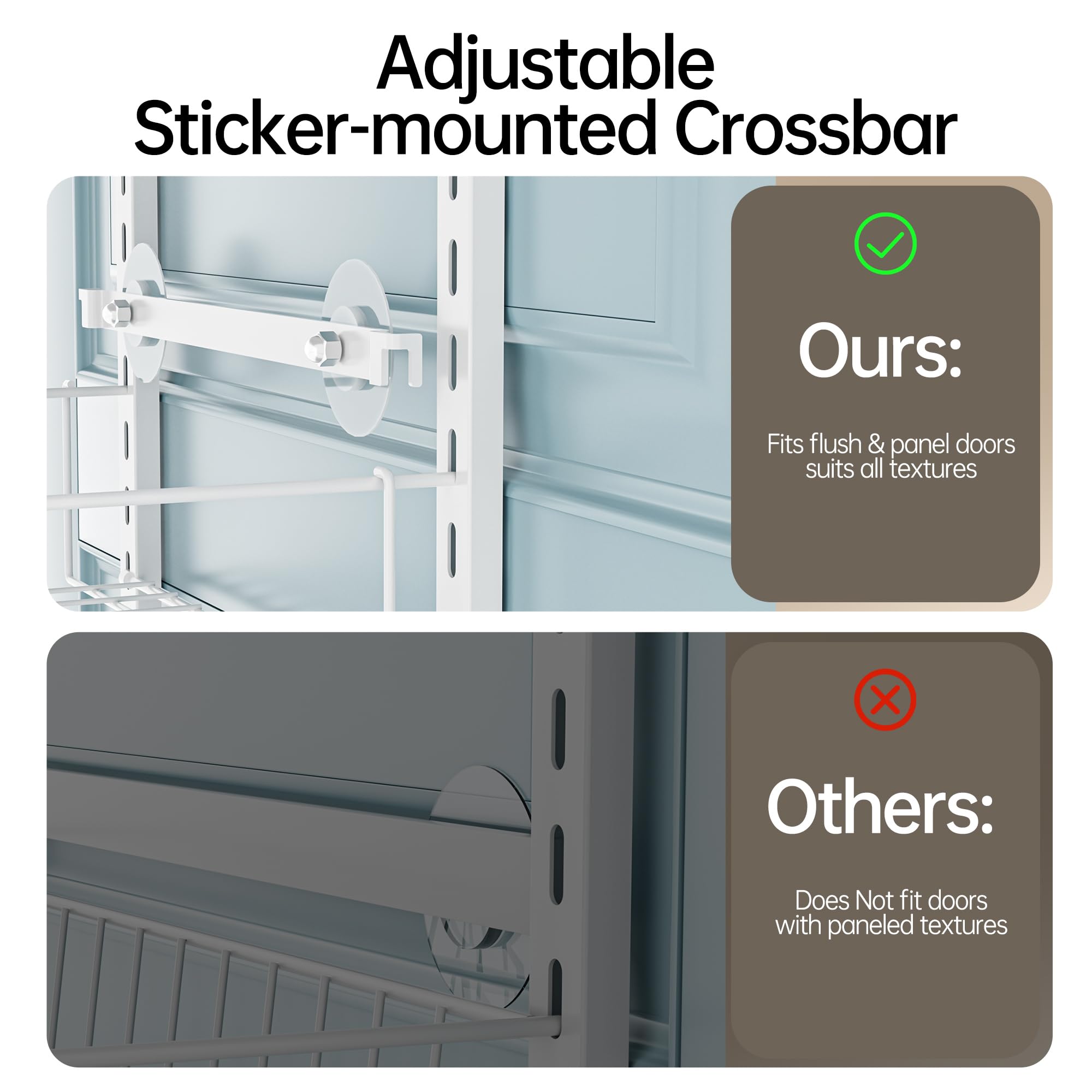 Delamu 6-tier kitchen door storage mounted for tidy pantry access.