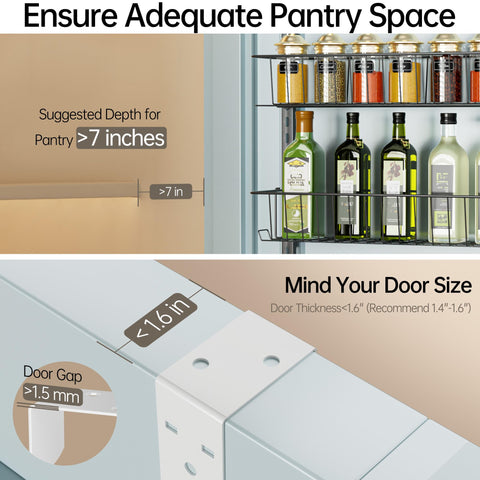 Delamu anti-slip crossbars keep pantry organizer secure.