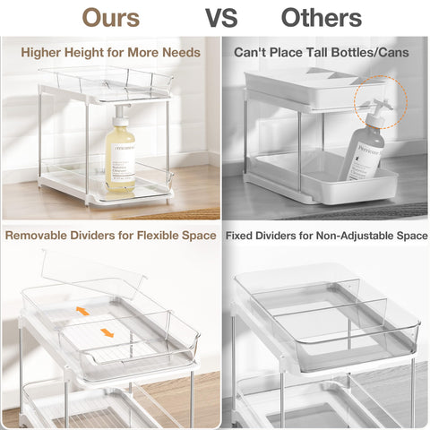 Delamu clear acrylic cabinet organizer keeps items visible and accessible