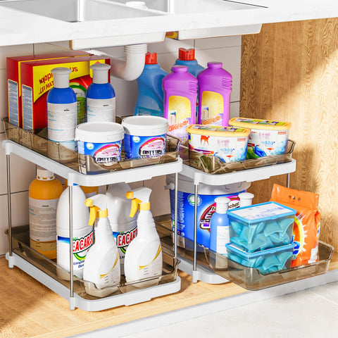 Clear acrylic construction lets you see contents at a glance.