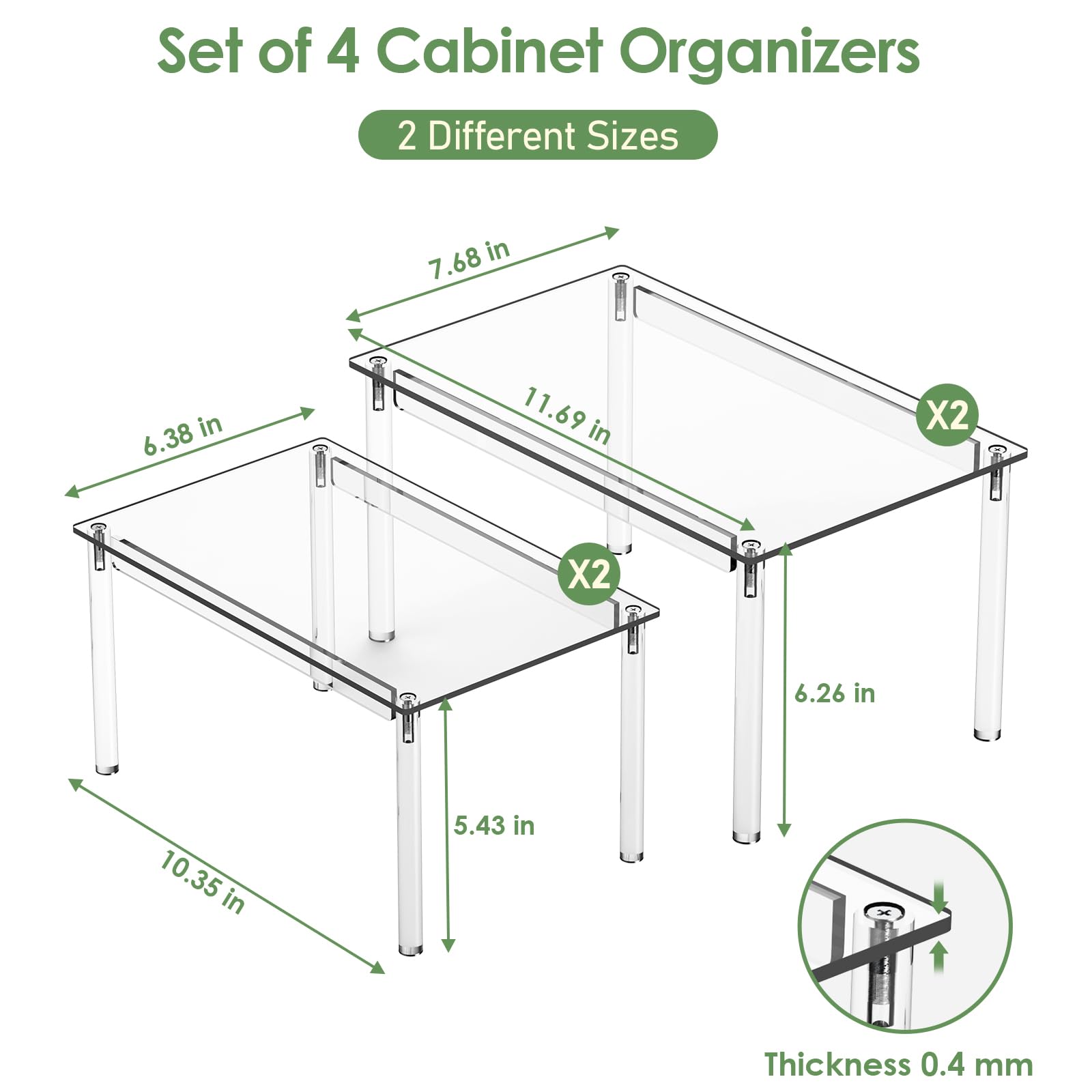 Delamu clear cabinet organizer pantry shelf ideal for cereal boxes and snacks.