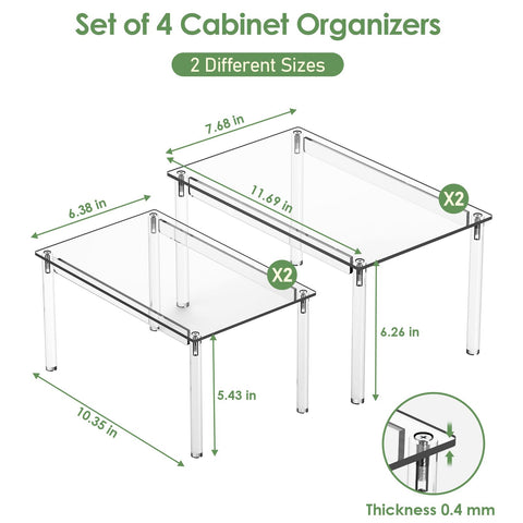 Delamu clear cabinet organizer pantry shelf ideal for cereal boxes and snacks.