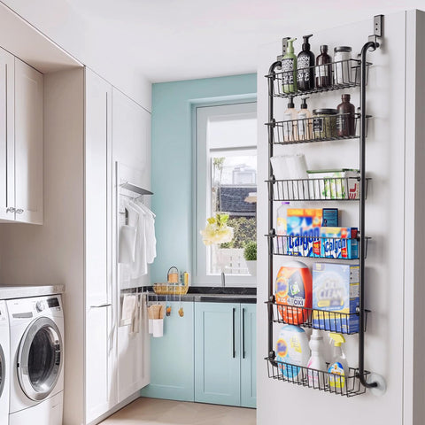 Dimensions 18W x 50H x 5D fit standard doors.