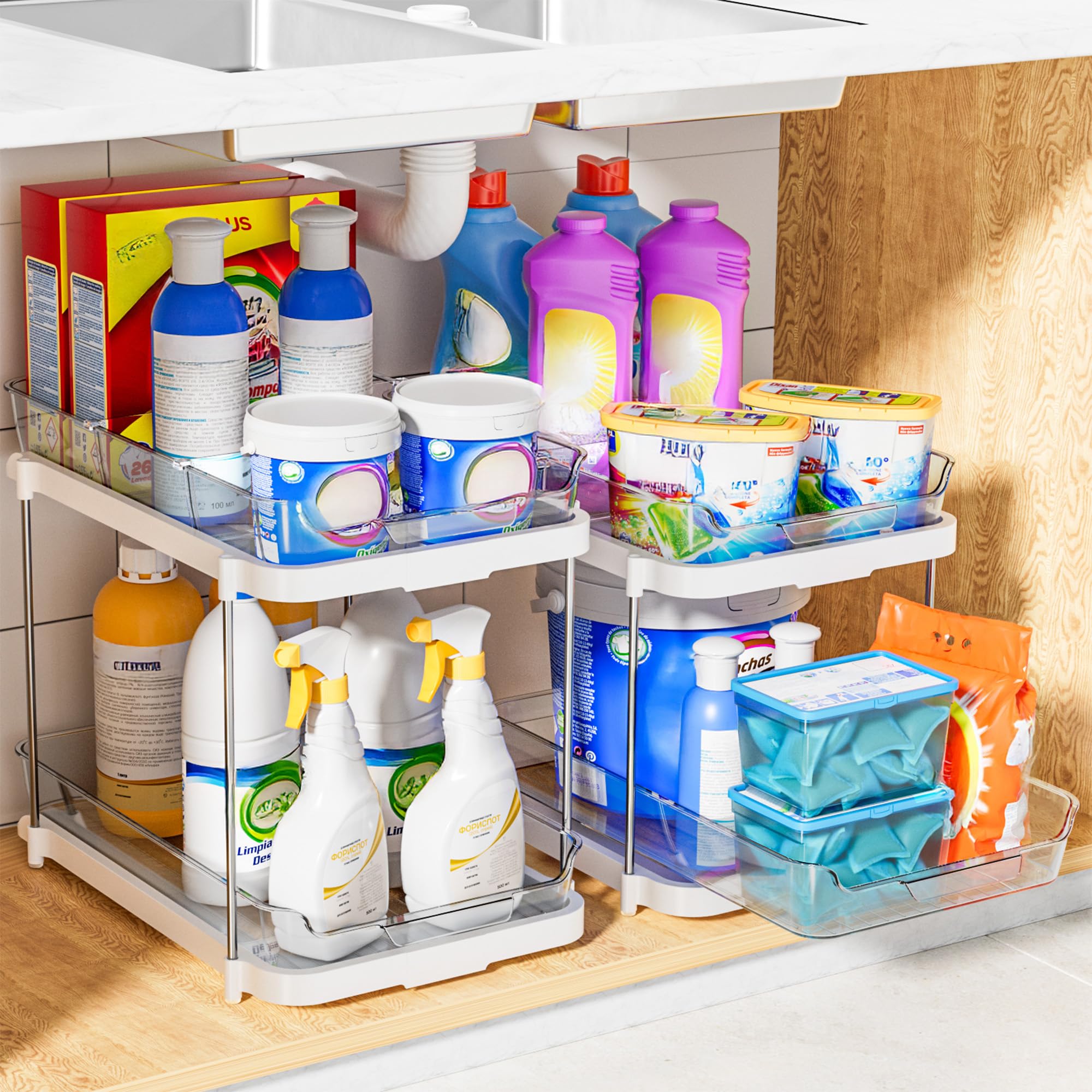 Delamu medicine cabinet organizer with drawers stays within reach