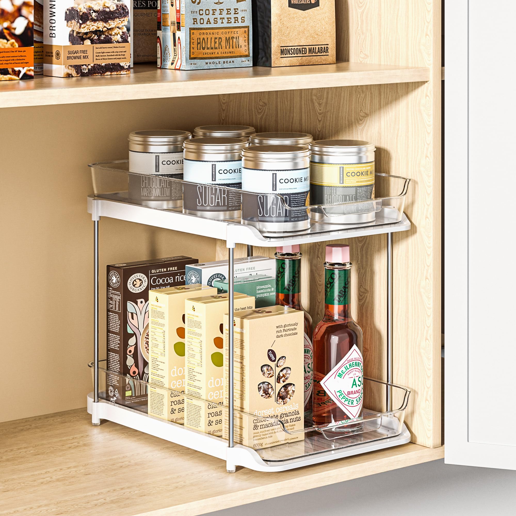 Delamu movable dividers customize spacing for bottles and brushes