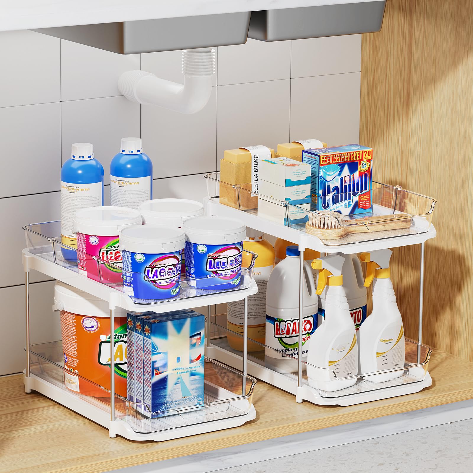 Delamu multi-purpose storage for kitchen and bathroom use