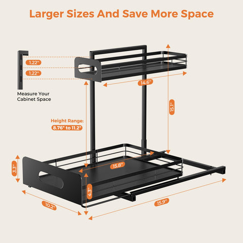 Delamu multipurpose organizer for kitchen, bathroom, pantry, or laundry.