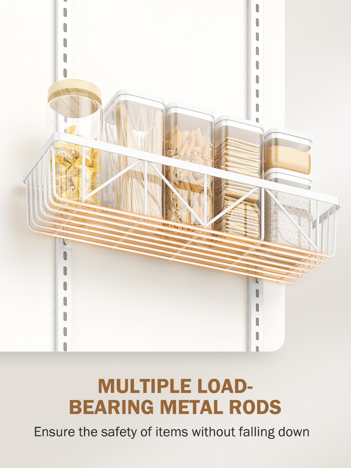 Delamu 9-tier over-the-door pantry organizer includes door hooks for secure hanging