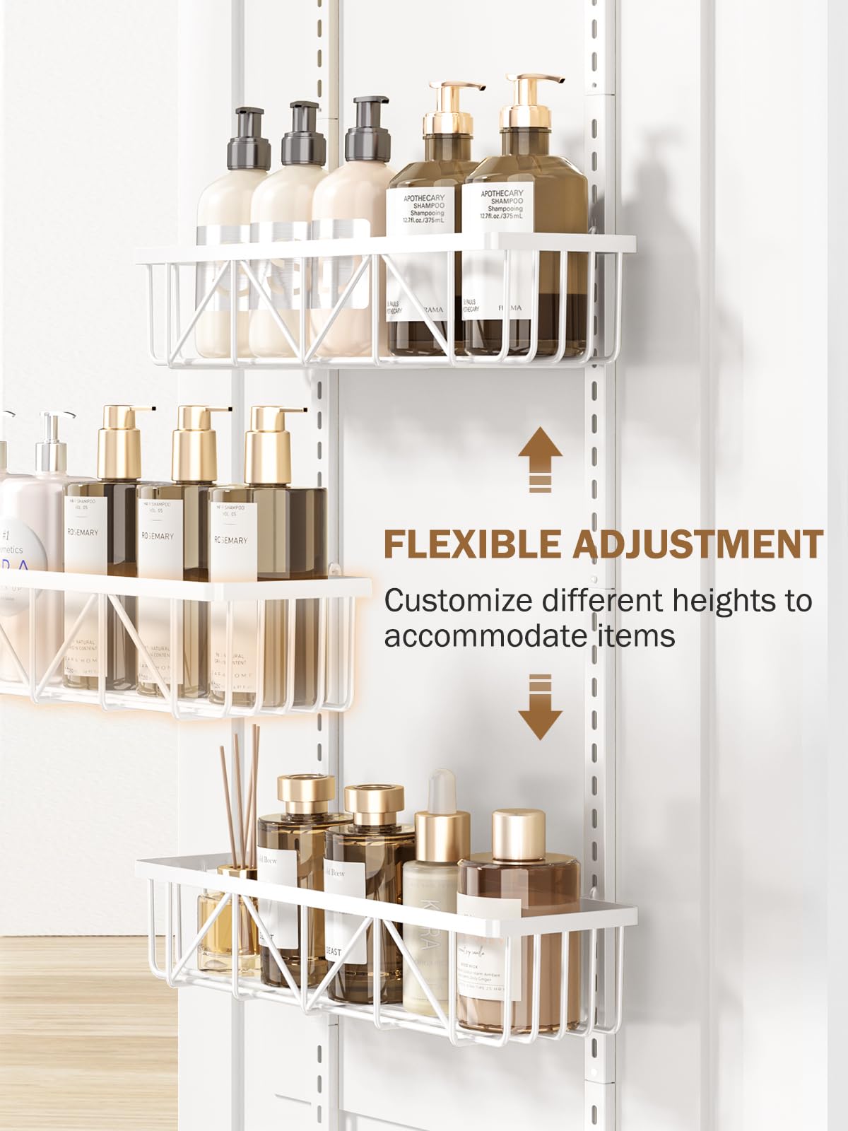 Delamu 9-tier over-the-door pantry organizer large basket detail showcases storage capacity