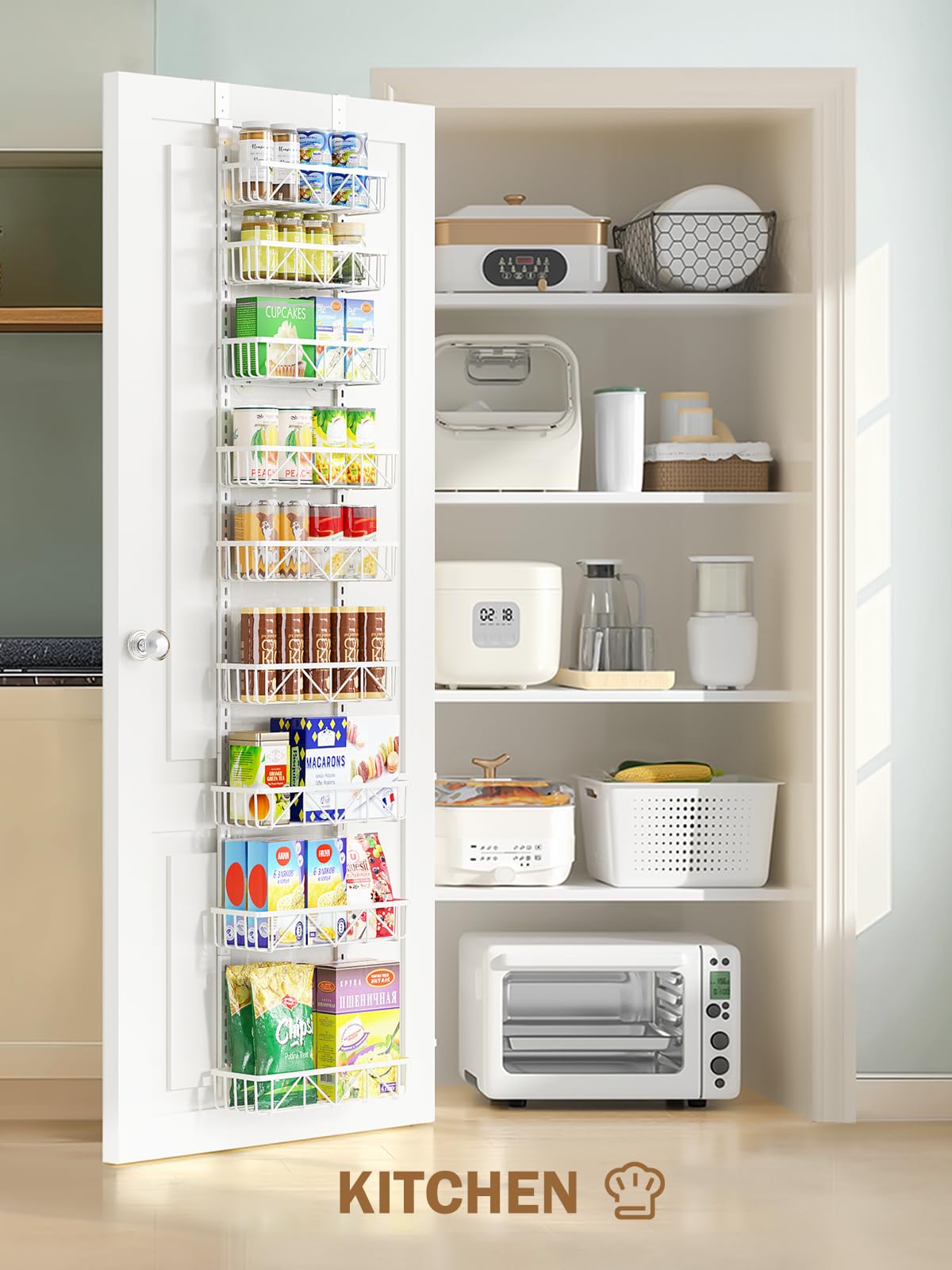 Delamu 9-tier over-the-door pantry organizer space-saving design for tight spaces