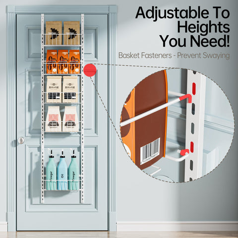 Delamu over-the-door spice rack ready for easy kitchen organization.