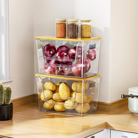 Delamu multi-use storage keeps fruit, vegetables, and snacks neatly separated.