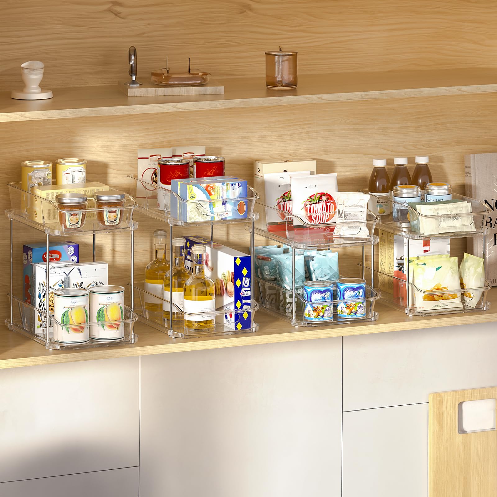 Delamu pull-out drawer storage under sink demonstrates smooth glide and accessible storage.