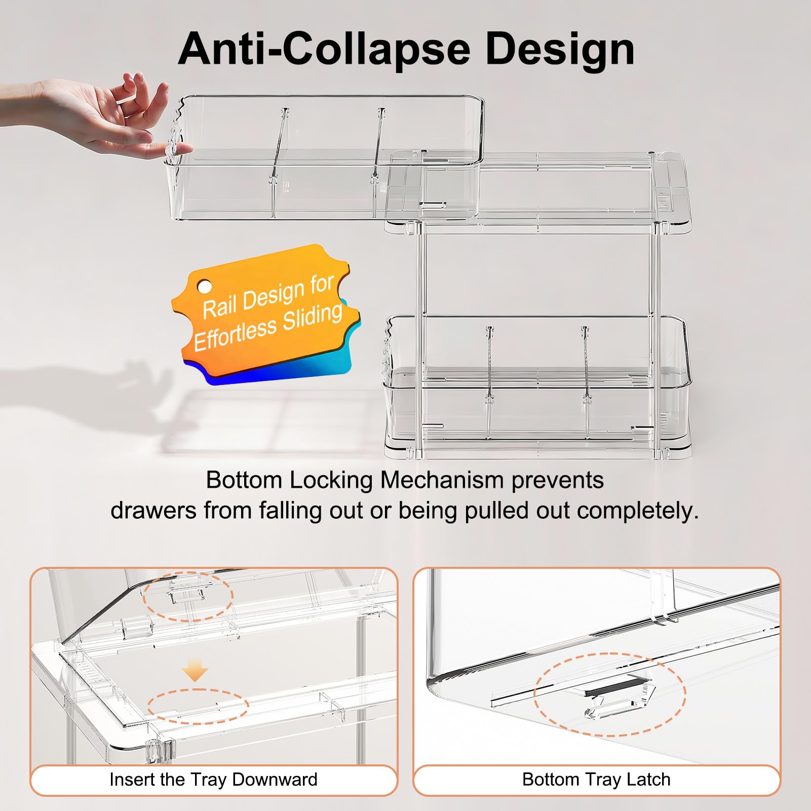 Delamu removable dividers allow customized sorting in bathroom organizers