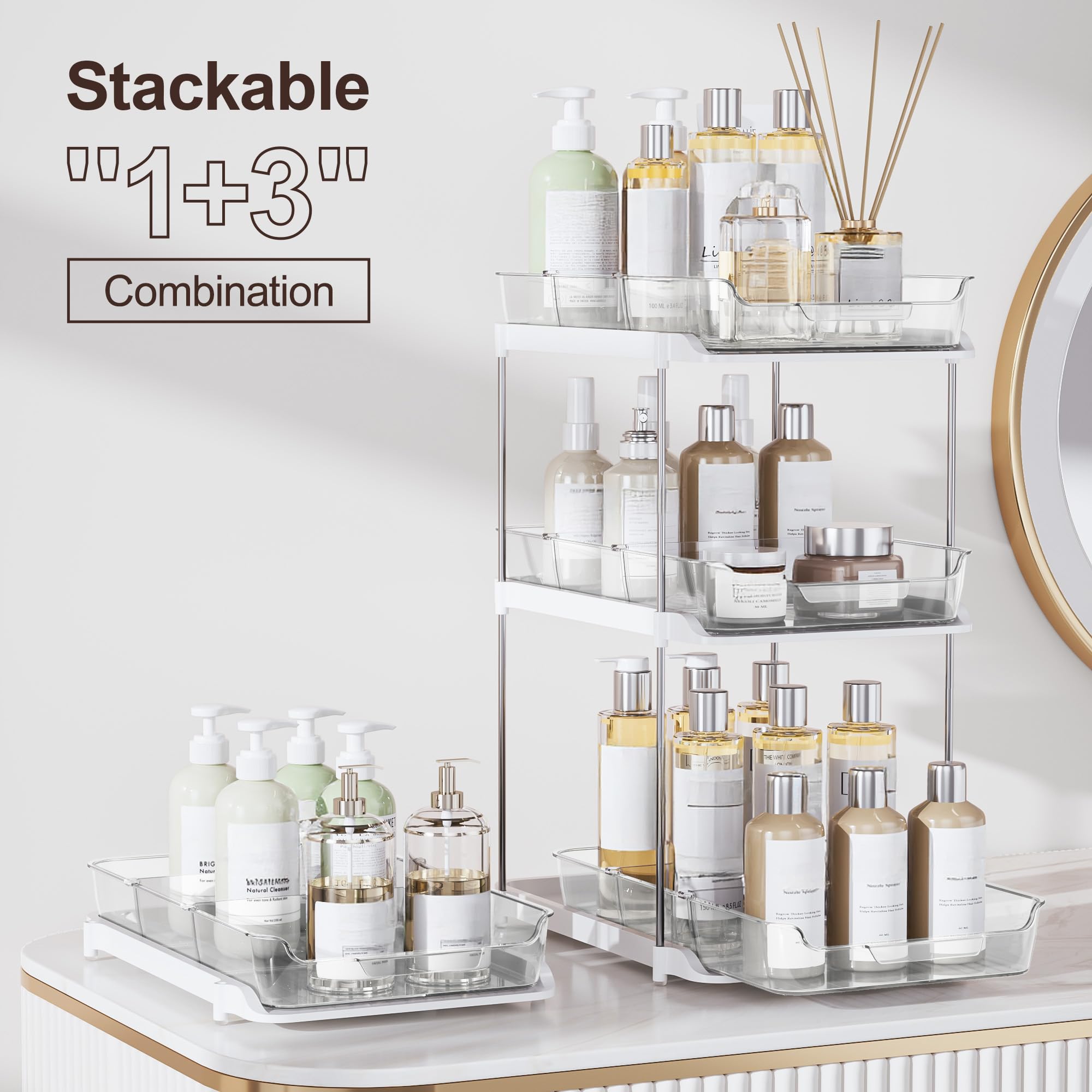 Delamu stackable pantry storage saves space in kitchen or closet
