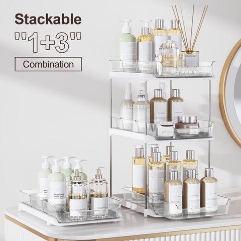Delamu stackable pantry storage saves space in kitchen or closet