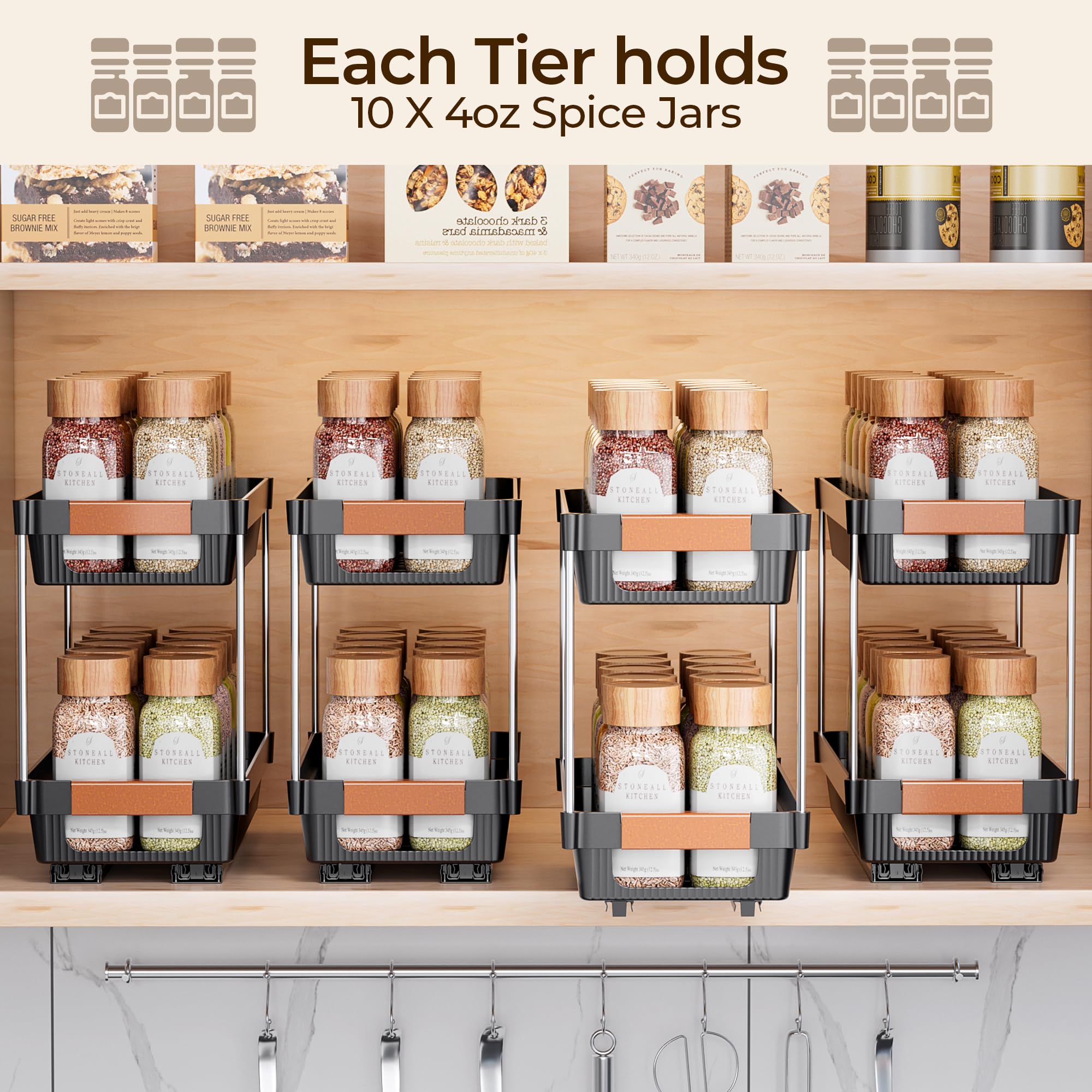 Delamu tall guardrails keep bottles upright for spill-free pulls