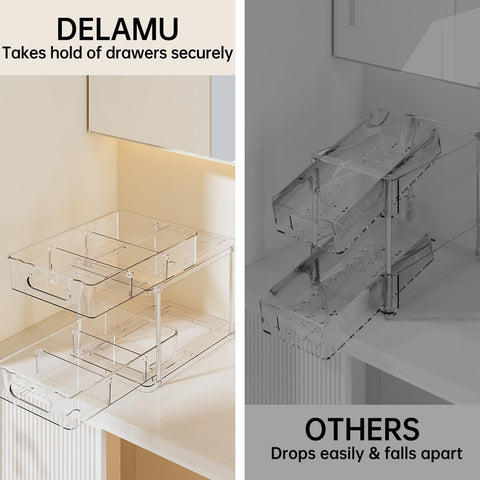 Delamu transparent bathroom organizers blend with any decor