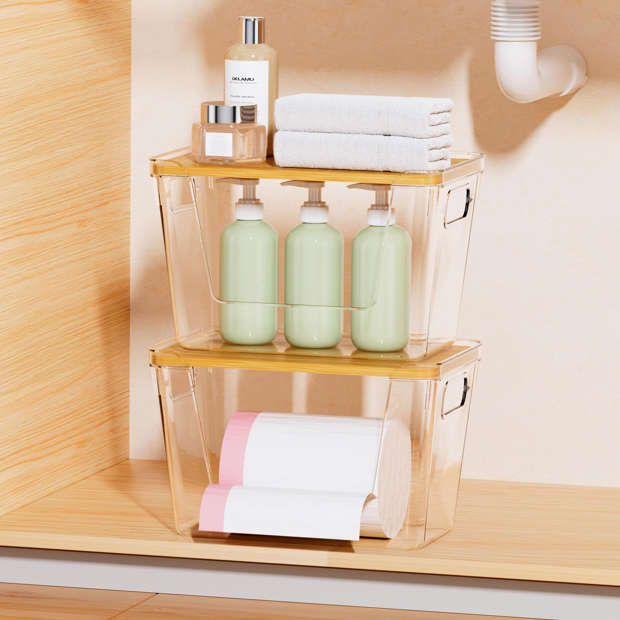 Delamu clear acrylic body offers visibility to monitor bag supply.