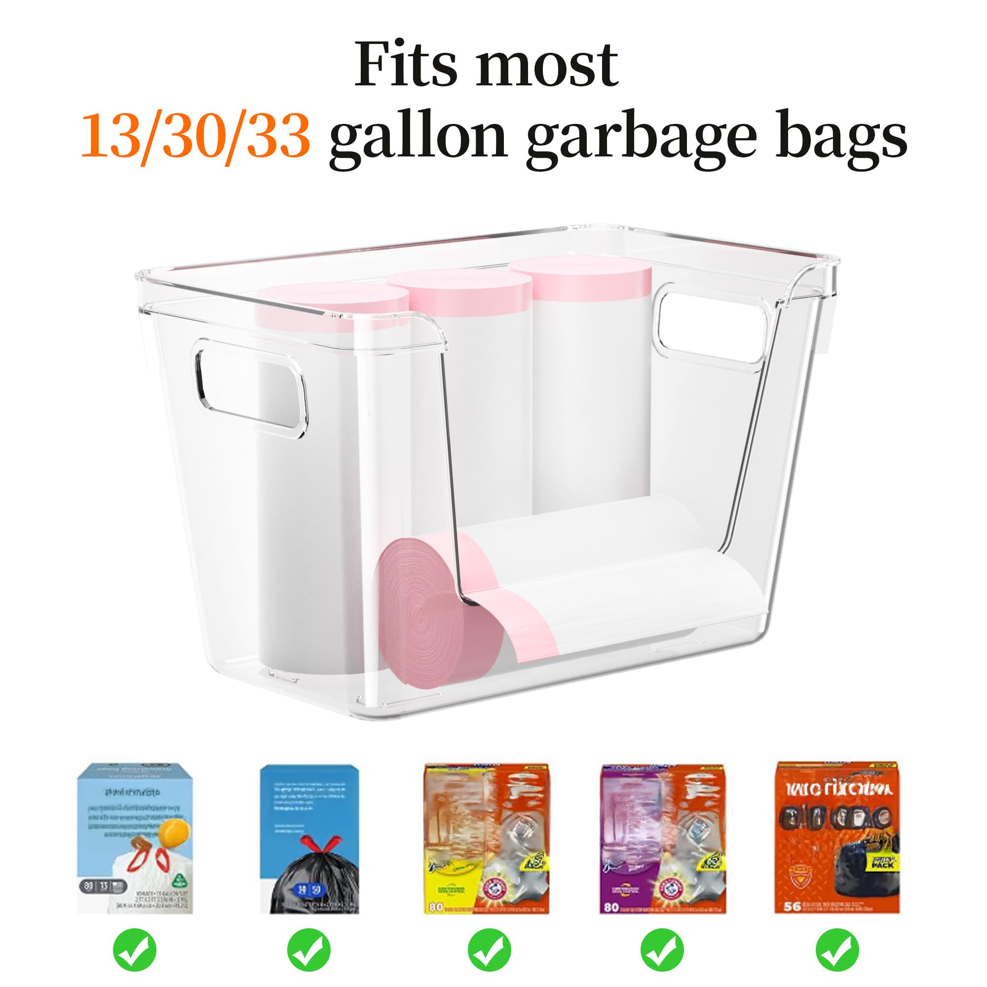 Delamu dispenser side-handle demonstrates easy-access design for quick bag changes.