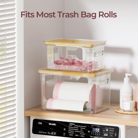 Delamu under-sink storage bin fits neatly in compact spaces for better organization.