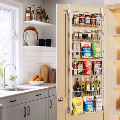 Delamu versatile door organizer fits cabinets, walls, and doors.