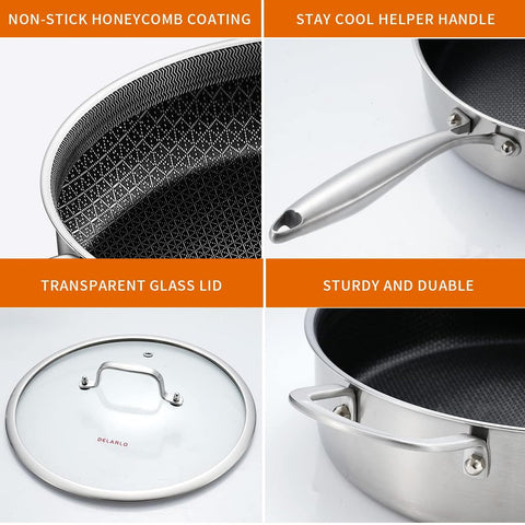 Compatible with all cooktops, including induction, by DELARLO.