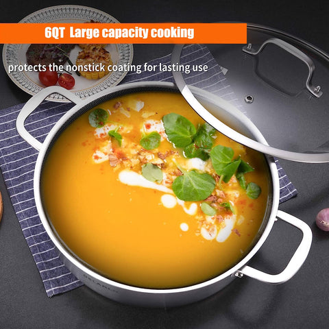 DELARLO glass lid seals in moisture for simmering and braising.
