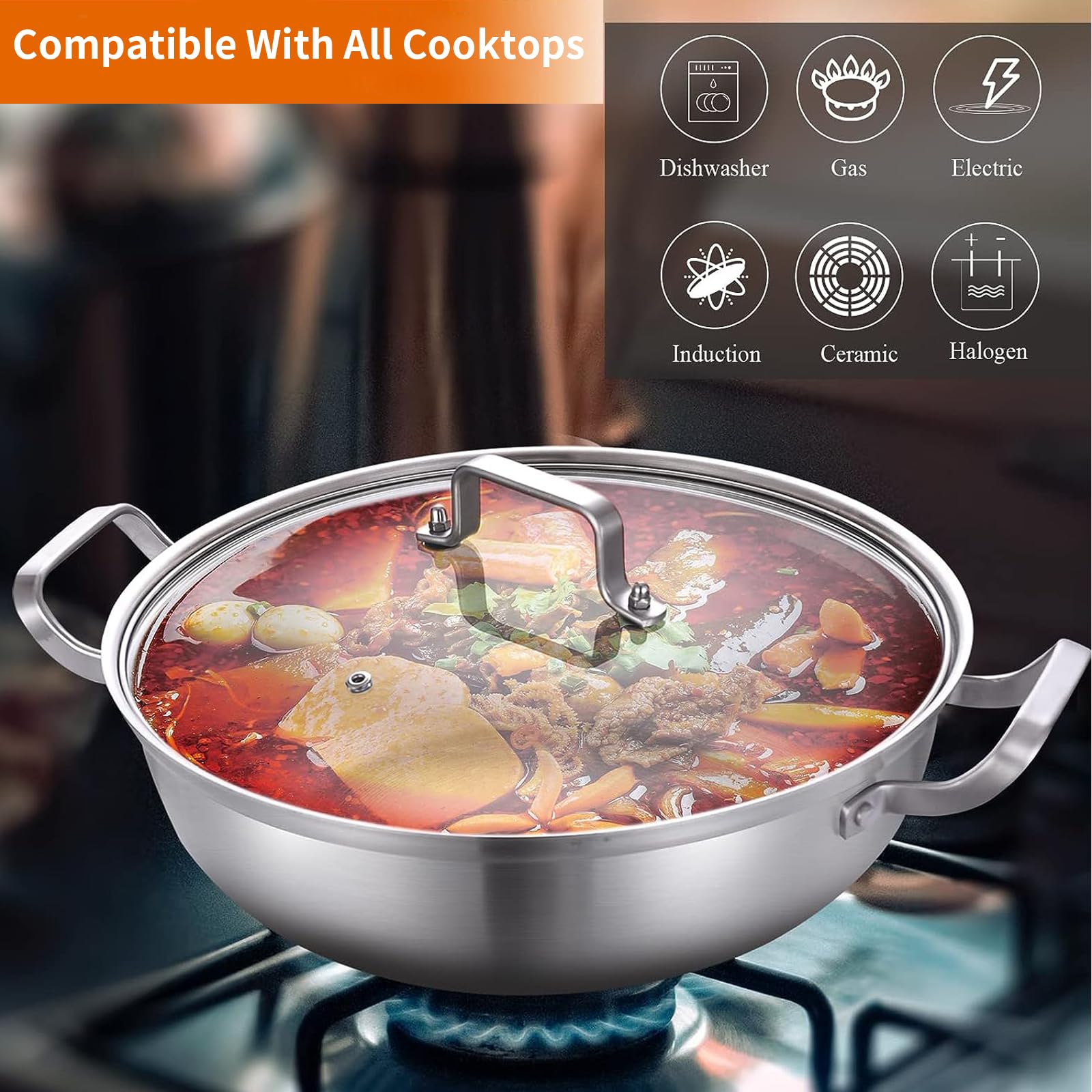 Delarlo oven-safe up to 600°F with sturdy glass lid for easy monitoring.