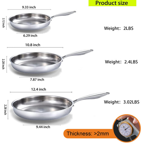 Delarlo Tri-Ply pan with drip-free pouring rim for clean transfers