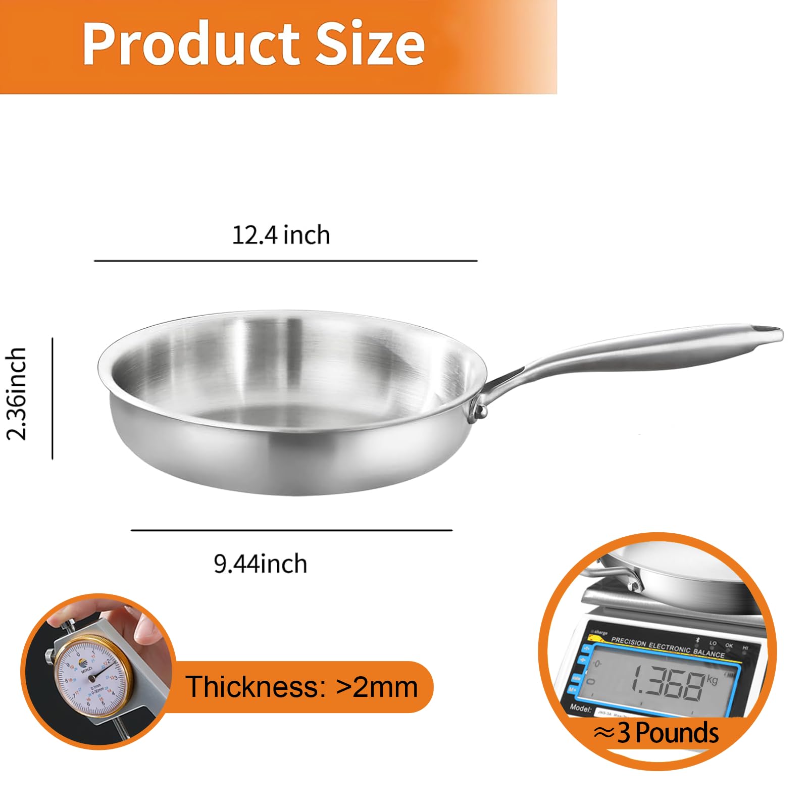 DELARLO frying pan handle design highlights comfortable grip and safety