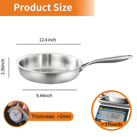 DELARLO frying pan handle design highlights comfortable grip and safety