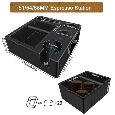 DELERKE portafilter holder with height adjustment supports stable tamping.
