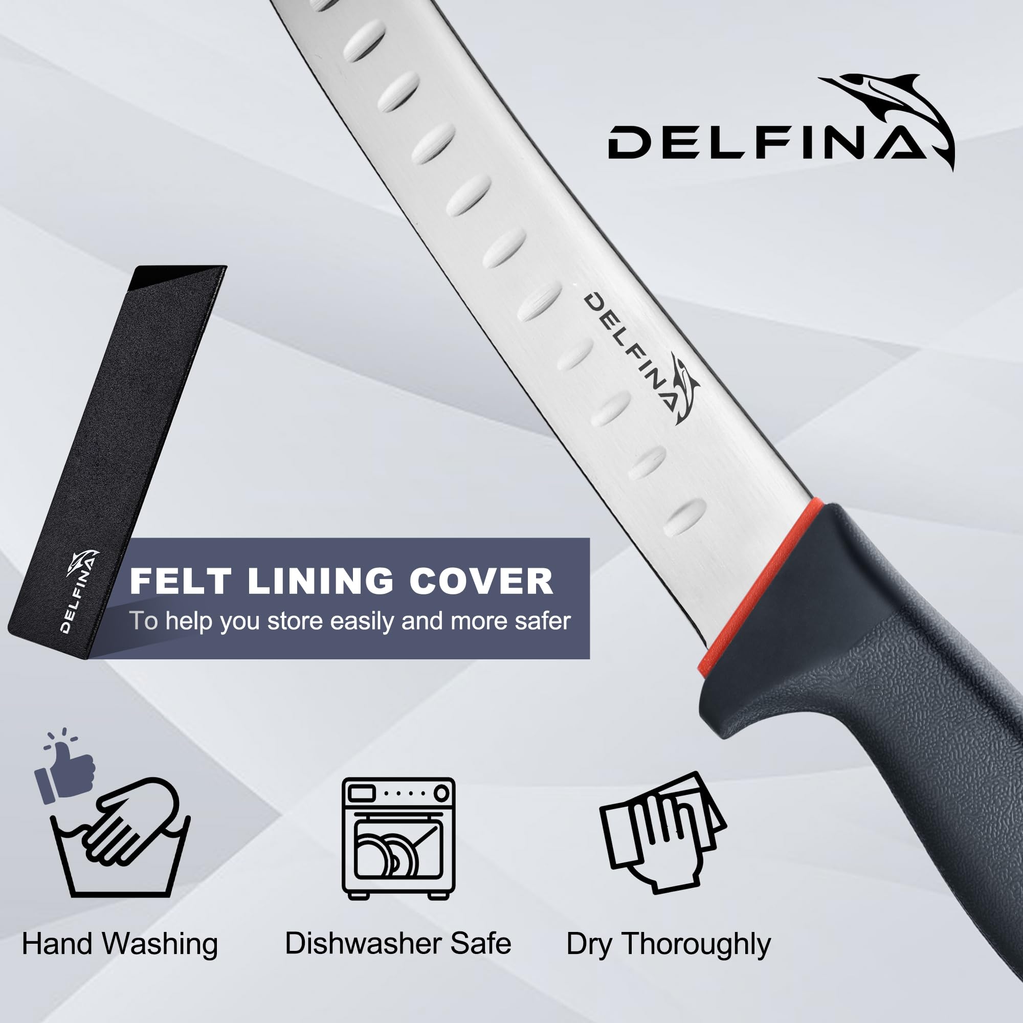 DELFINA breaking knife mirror-polished blade cleans easily after use