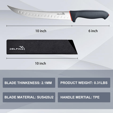 DELFINA curved breaking knife detailed view shows sturdy blade for consistent cuts