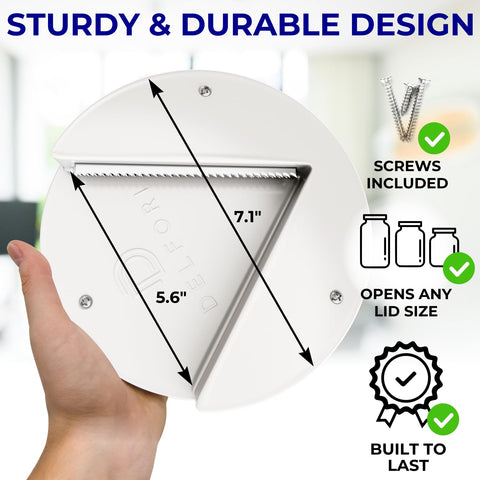 Delfori V-shaped design guides hand for smoother lid opening.
